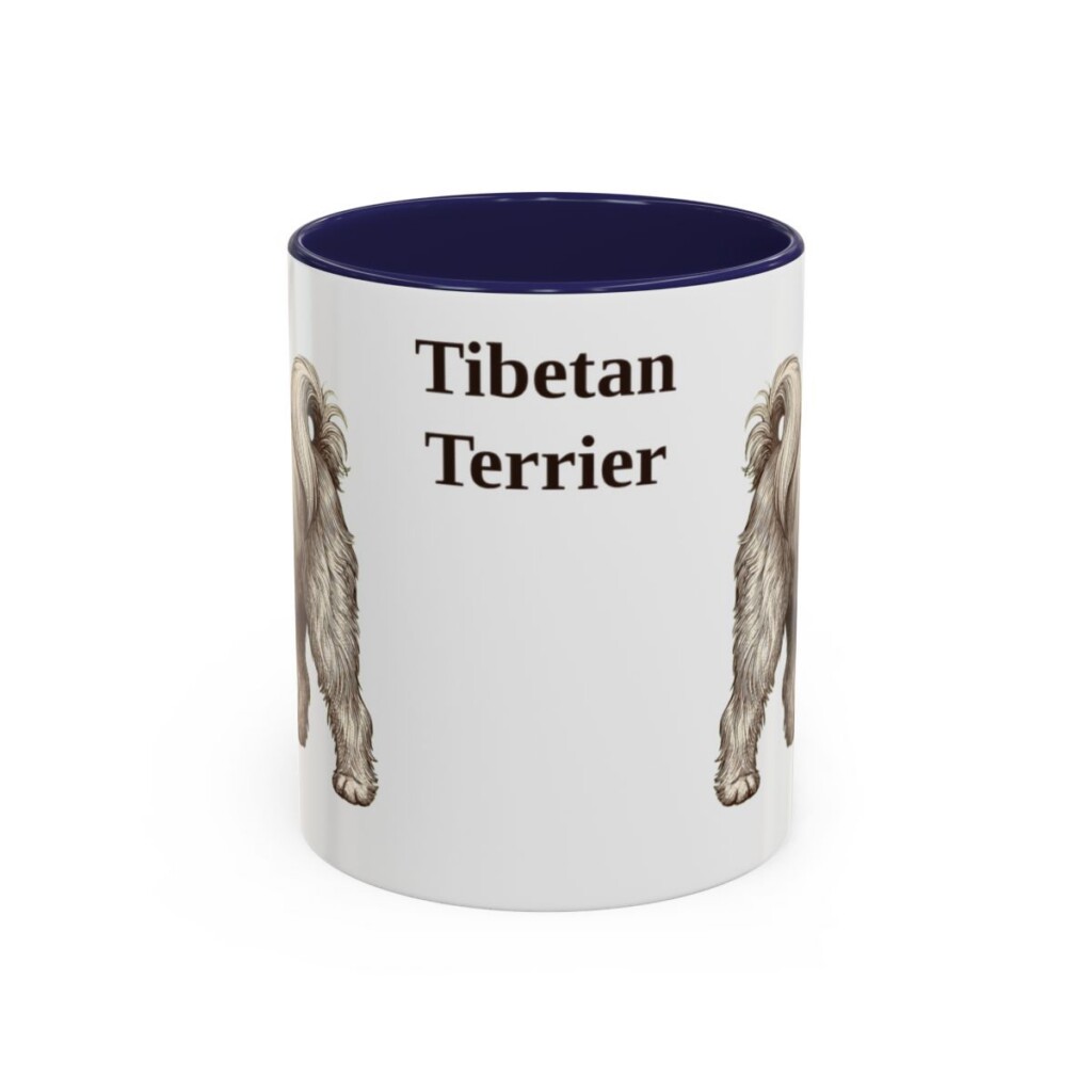 11oz-tibetan-terrier-mug-navy 11oz Tibetan Terrier Mug, Navy, front view