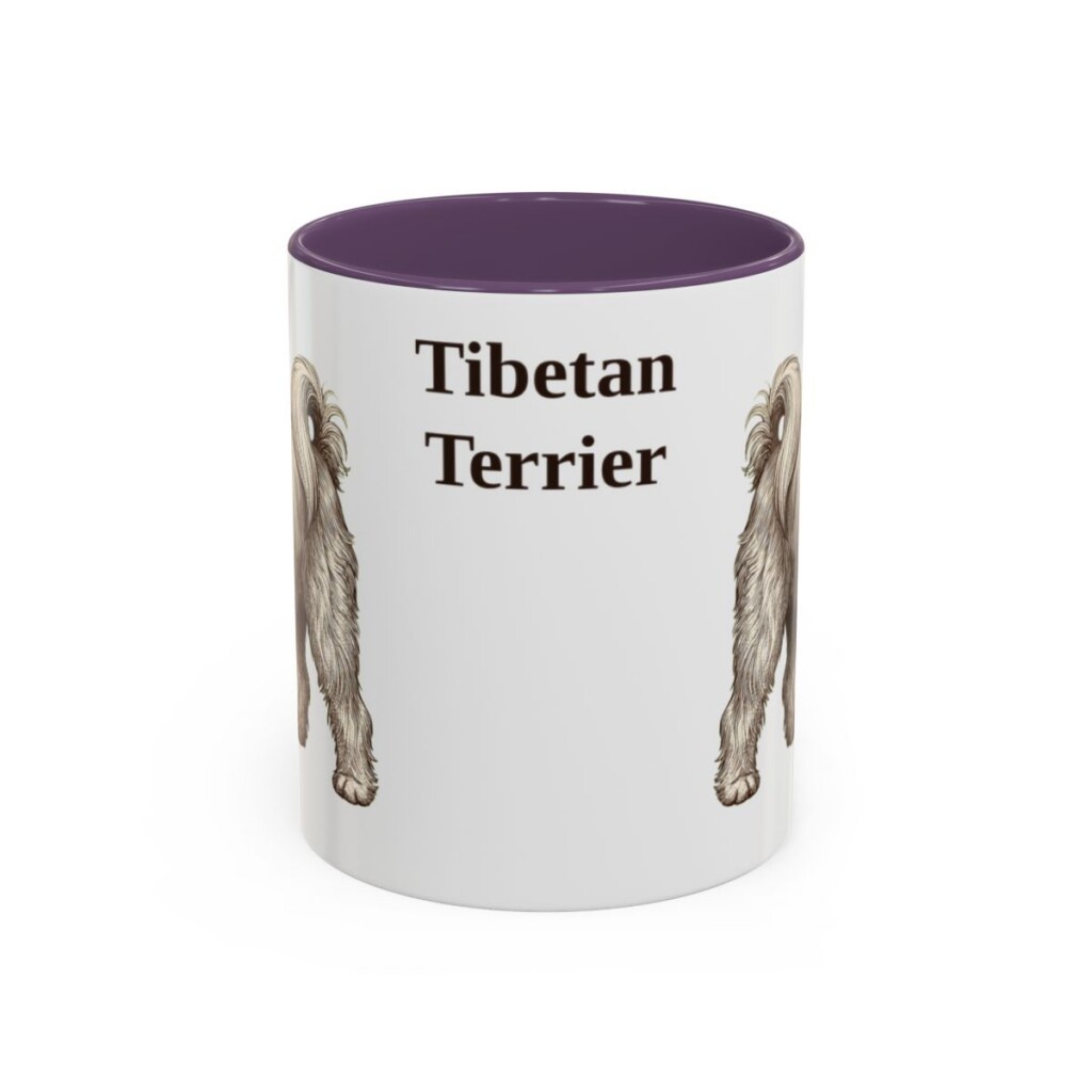 11oz-tibetan-terrier-mug-purple 11oz Tibetan Terrier Mug, Purple, front view