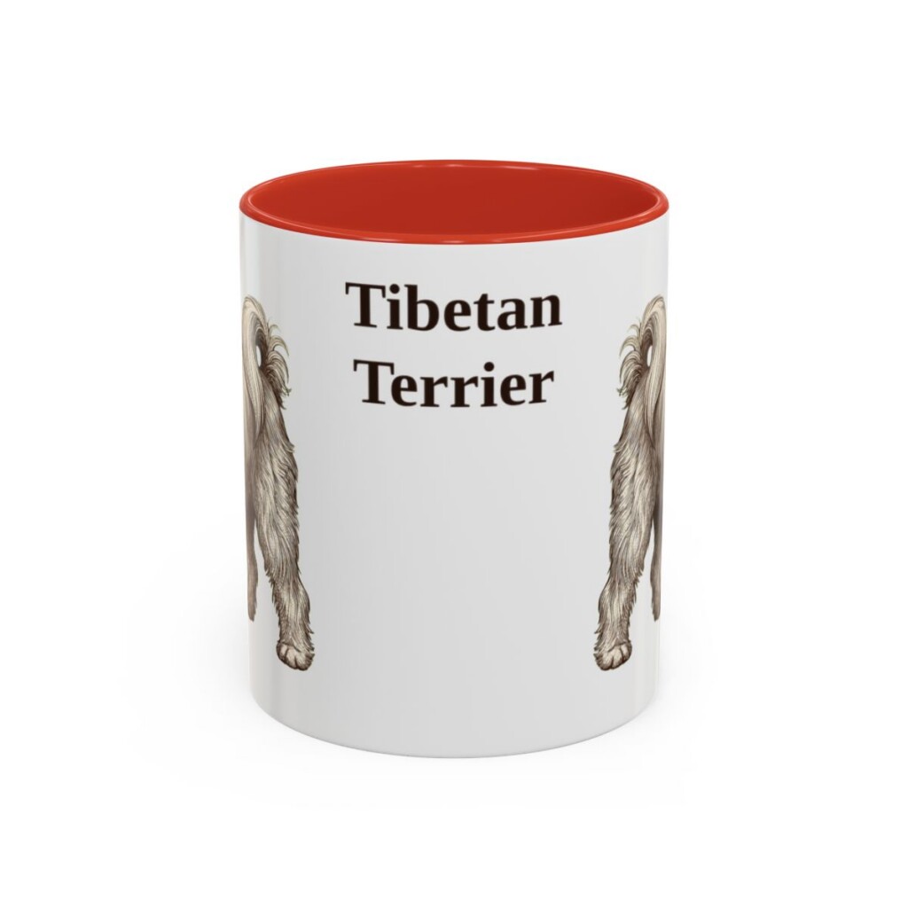 11oz-tibetan-terrier-mug-red 11oz Tibetan Terrier Mug, Red, front view