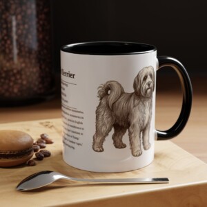 11oz Tibetan Terrier Mug, Black, lifestyle photo