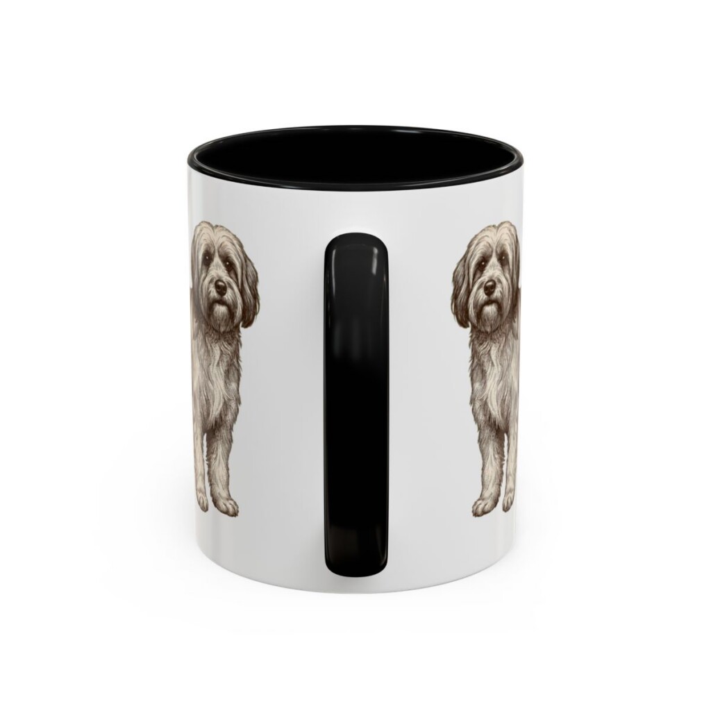 11oz Tibetan Terrier Mug, Black, back view