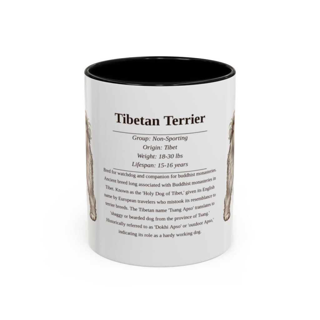 11oz Tibetan Terrier Mug, Black, front view