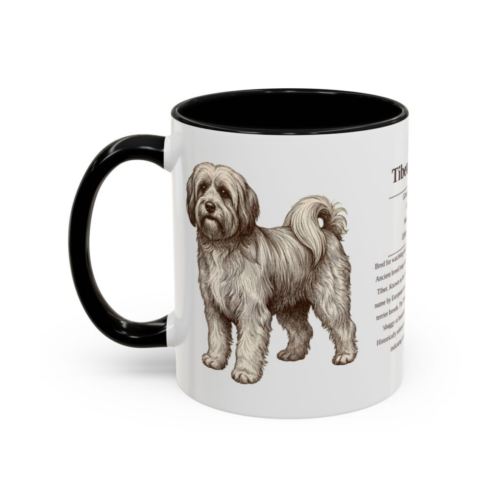 11oz Tibetan Terrier Mug, Black, left side view