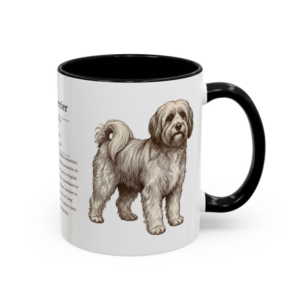 11oz Tibetan Terrier Mug, Black, right side view