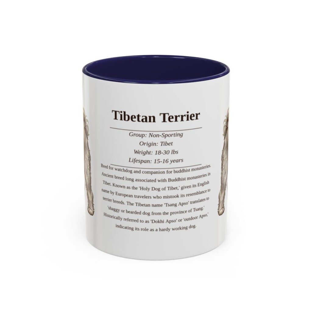11oz Tibetan Terrier Mug, Navy, front view