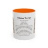 11oz Tibetan Terrier Mug, Orange, front view