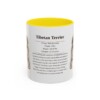 11oz Tibetan Terrier Mug, Yellow, front view