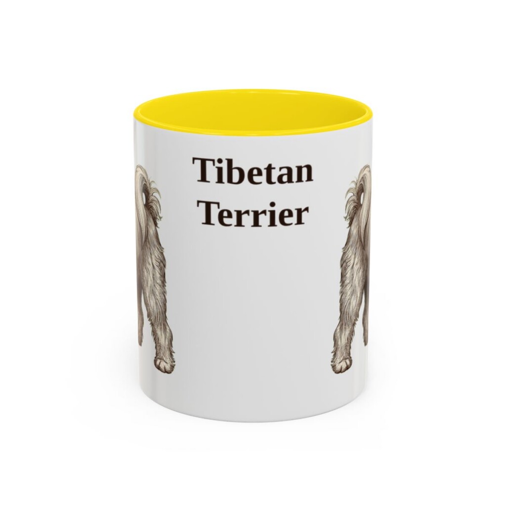 11oz-tibetan-terrier-mug-yellow 11oz Tibetan Terrier Mug, Yellow, front view