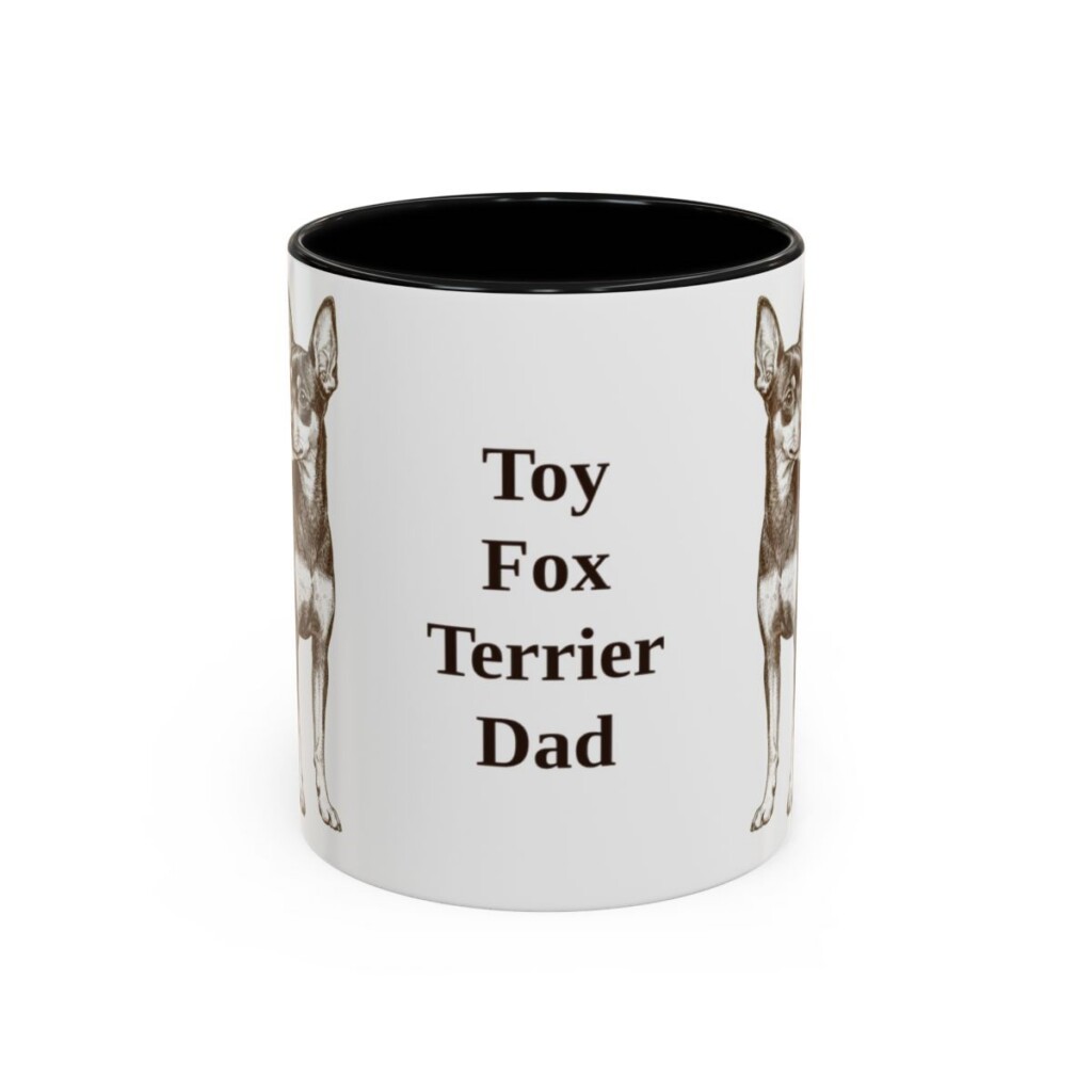 11oz Toy Fox Terrier Dog Dad Mug, Black, front view