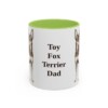11oz Toy Fox Terrier Dog Dad Mug, Light Green, front view