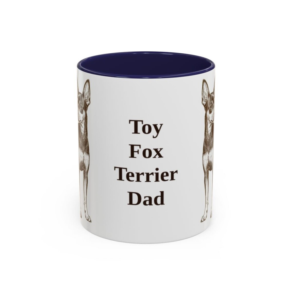 11oz Toy Fox Terrier Dog Dad Mug, Navy, front view