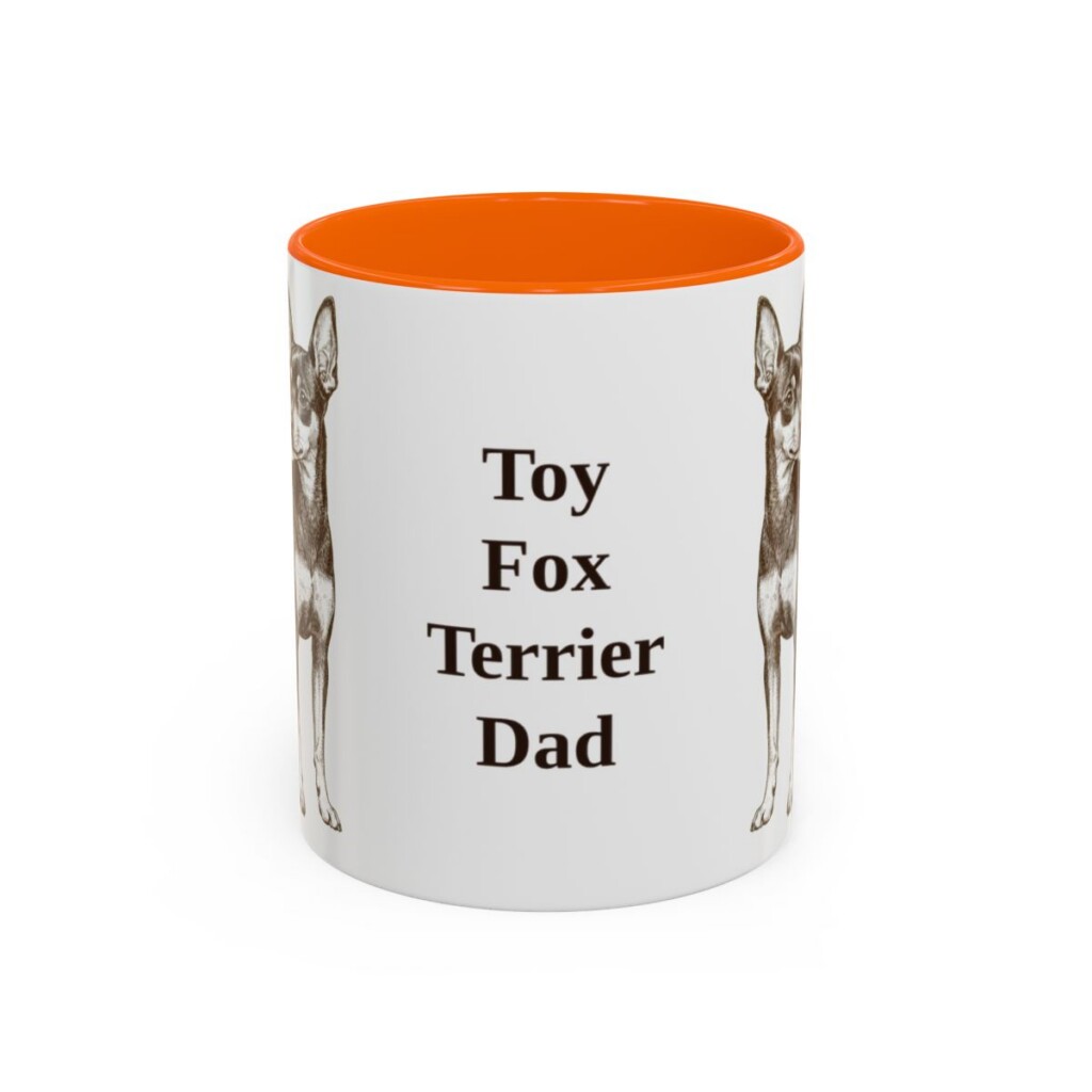 11oz Toy Fox Terrier Dog Dad Mug, Orange, front view