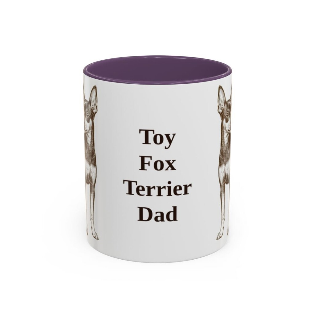 11oz Toy Fox Terrier Dog Dad Mug, Purple, front view