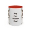 11oz Toy Fox Terrier Dog Dad Mug, Red, front view