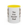 11oz Toy Fox Terrier Dog Dad Mug, Yellow, front view