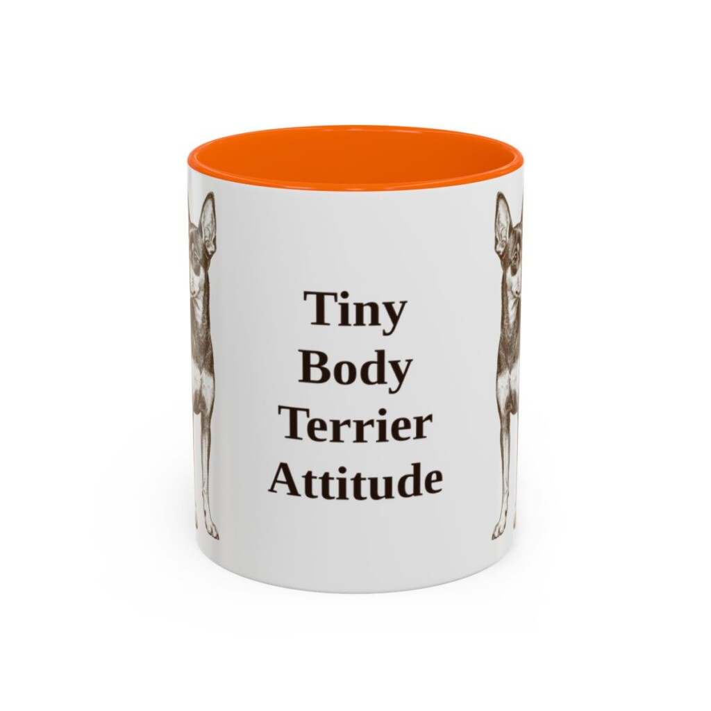 11oz-toy-fox-terrier-mug-humor-orange 11oz Funny Toy Fox Terrier Mug, Orange, front view