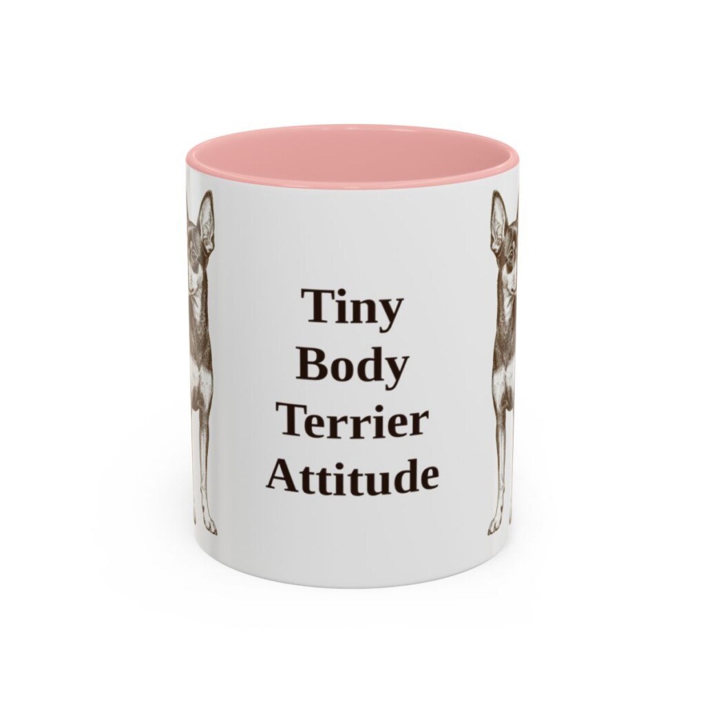 11oz-toy-fox-terrier-mug-humor-pink 11oz Funny Toy Fox Terrier Mug, Pink, front view