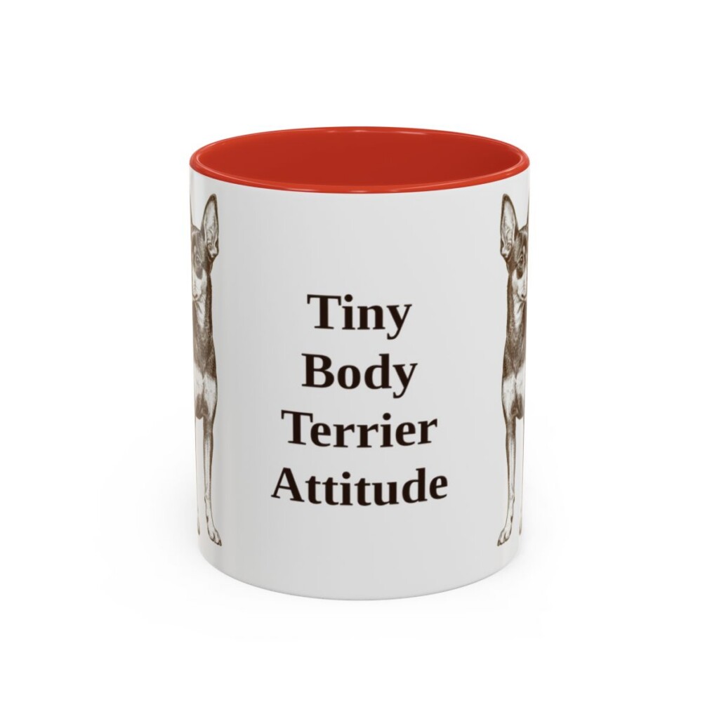 11oz-toy-fox-terrier-mug-humor-red 11oz Funny Toy Fox Terrier Mug, Red, front view