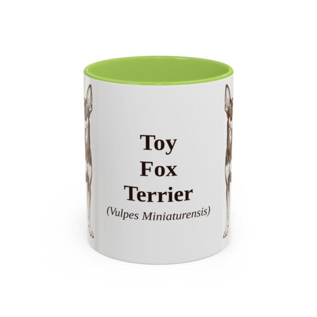 11oz-toy-fox-terrier-mug-latin-light-green 11oz Toy Fox Terrier Latin Mug, Light Green, front view