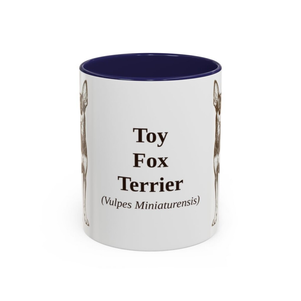 11oz-toy-fox-terrier-mug-latin-navy 11oz Toy Fox Terrier Latin Mug, Navy, front view