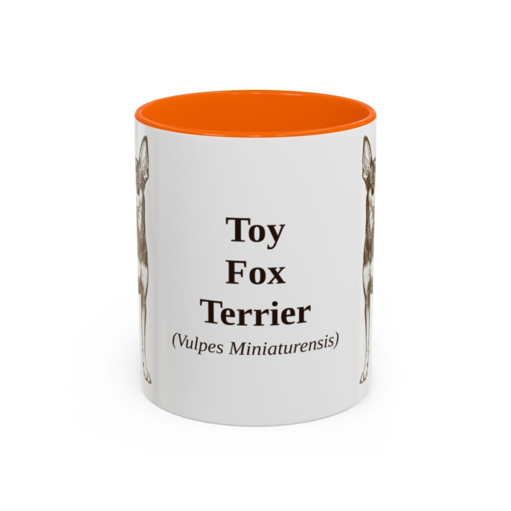 11oz-toy-fox-terrier-mug-latin-orange 11oz Toy Fox Terrier Latin Mug, Orange, front view