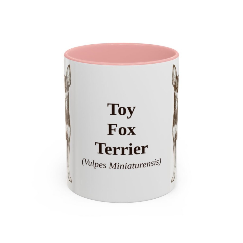 11oz-toy-fox-terrier-mug-latin-pink 11oz Toy Fox Terrier Latin Mug, Pink, front view