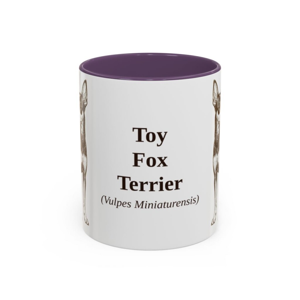 11oz-toy-fox-terrier-mug-latin-purple 11oz Toy Fox Terrier Latin Mug, Purple, front view