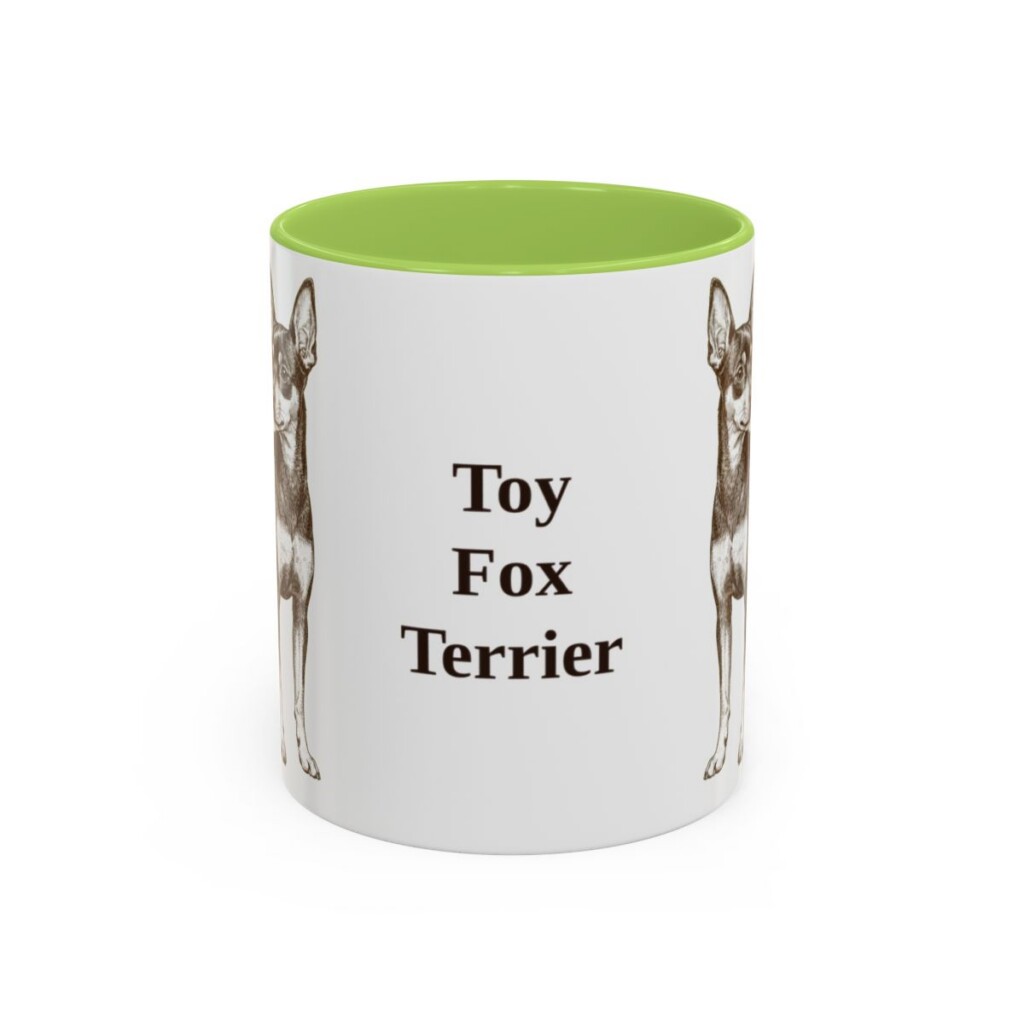 11oz Toy Fox Terrier Mug, Light Green, front view