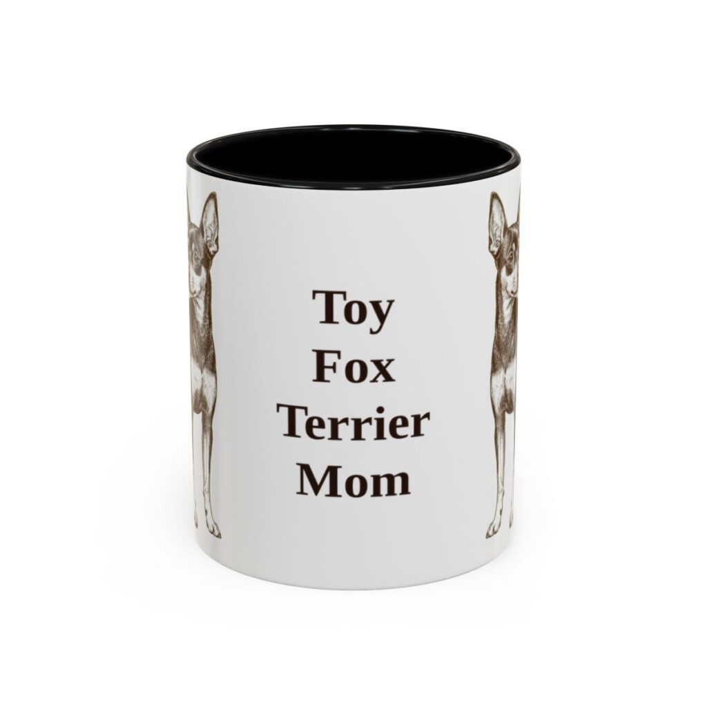 11oz Toy Fox Terrier Dog Mom Mug, Black, front view