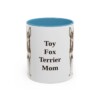 11oz Toy Fox Terrier Dog Mom Mug, Light Blue, front view