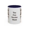 11oz Toy Fox Terrier Dog Mom Mug, Navy, front view