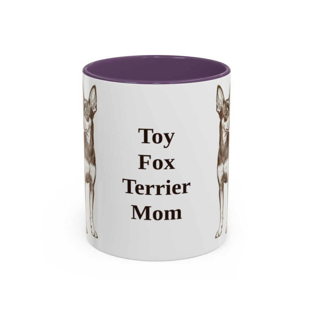 11oz Toy Fox Terrier Dog Mom Mug, Purple, front view