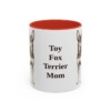 11oz Toy Fox Terrier Dog Mom Mug, Red, front view