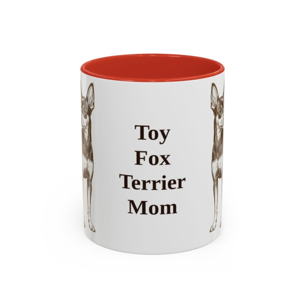 11oz Toy Fox Terrier Dog Mom Mug, Red, front view