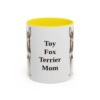 11oz Toy Fox Terrier Dog Mom Mug, Yellow, front view