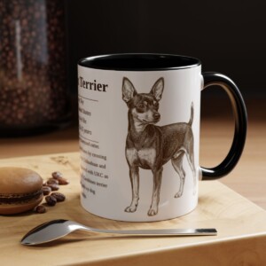 11oz Toy Fox Terrier Mug, Black, lifestyle photo