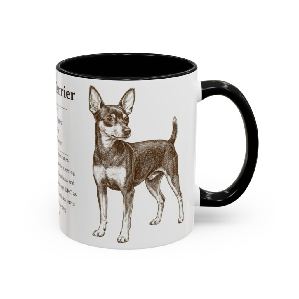 11oz Toy Fox Terrier Mug, Black, right side view