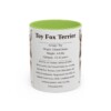 11oz Toy Fox Terrier Mug, Light Green, front view