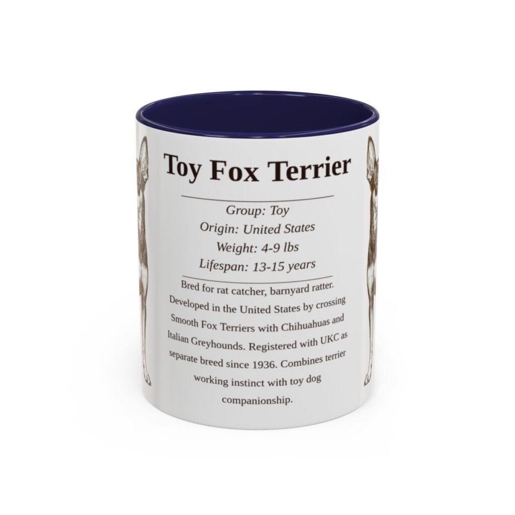 11oz Toy Fox Terrier Mug, Navy, front view