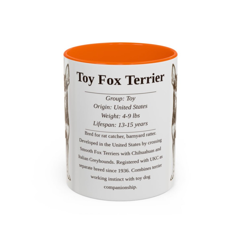 11oz Toy Fox Terrier Mug, Orange, front view