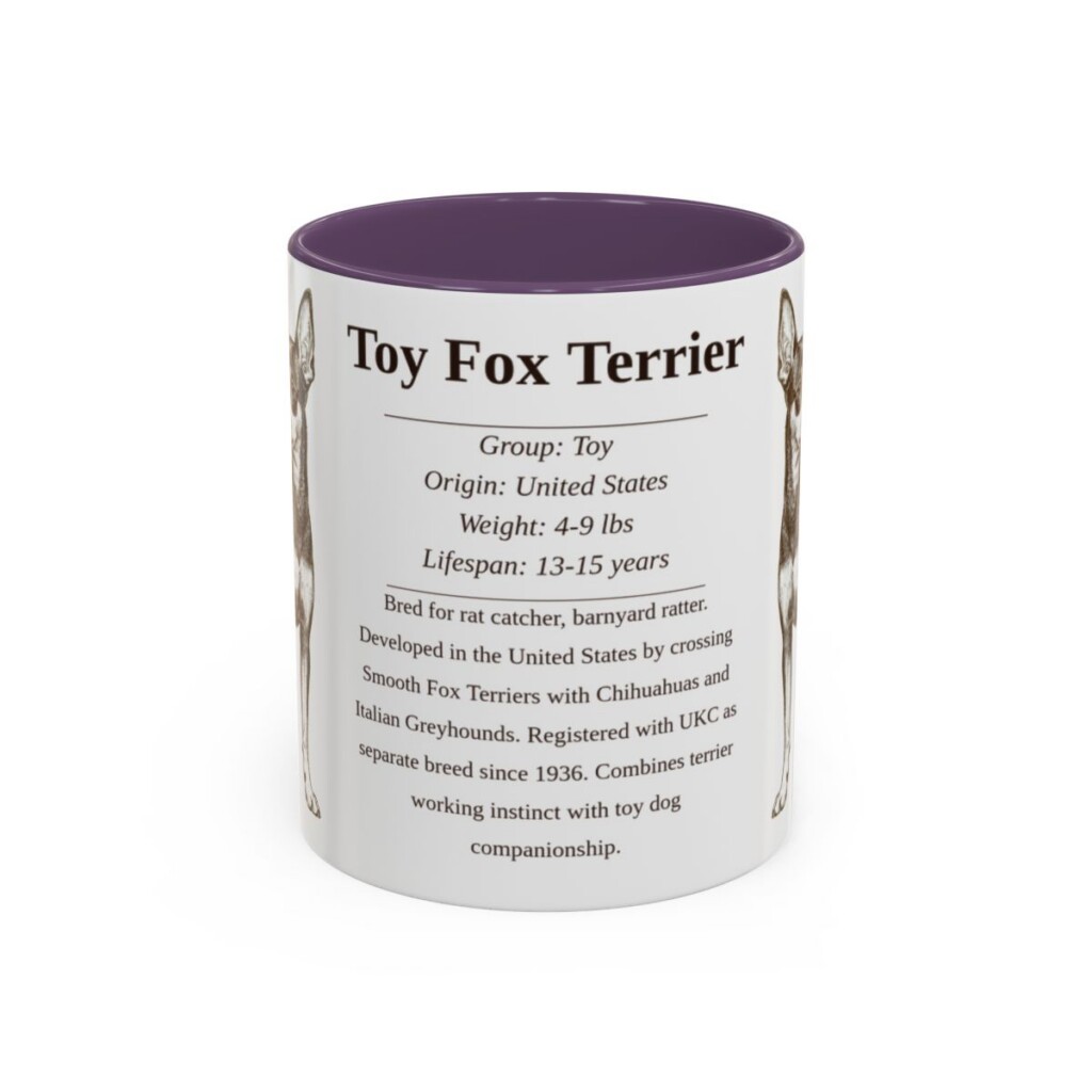 11oz Toy Fox Terrier Mug, Purple, front view