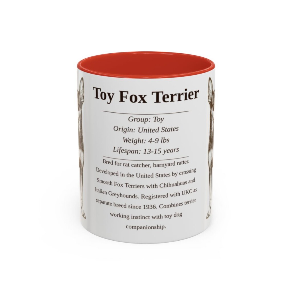 11oz Toy Fox Terrier Mug, Red, front view