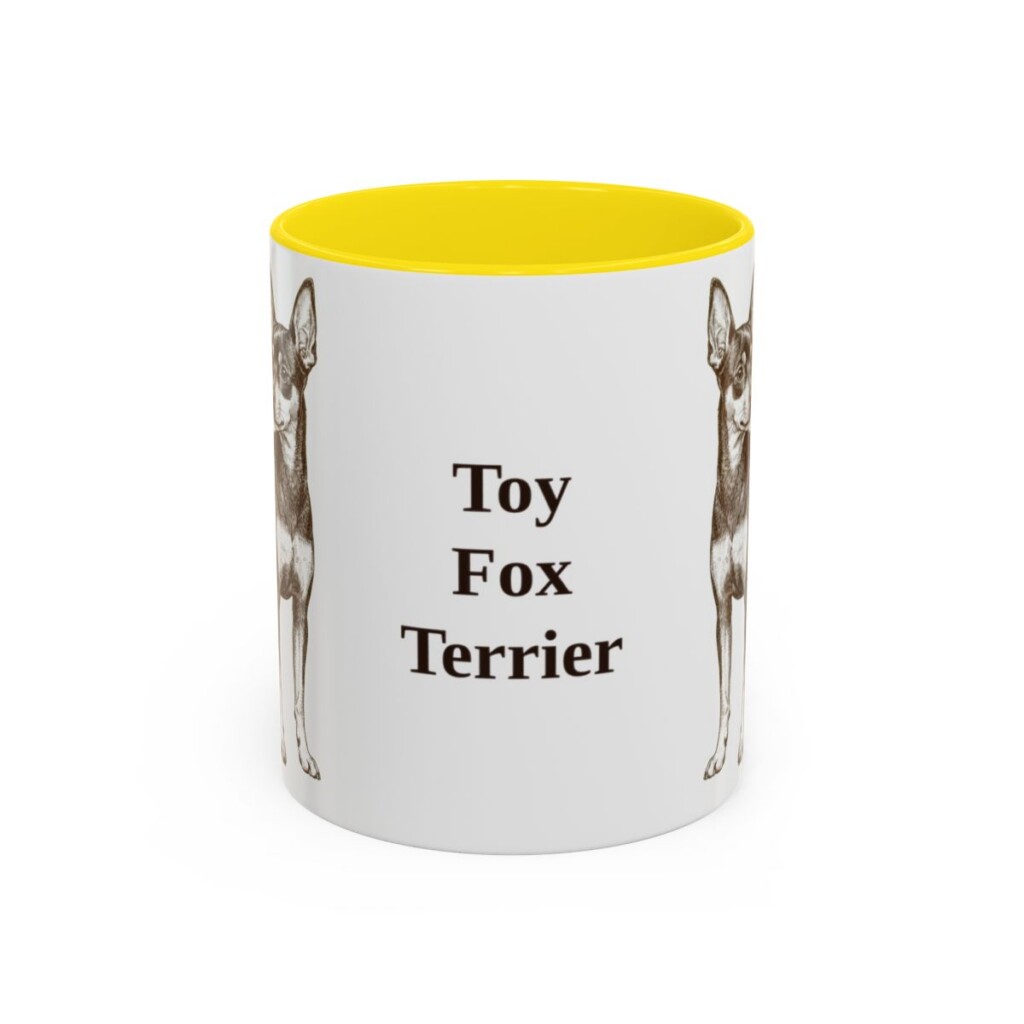 11oz Toy Fox Terrier Mug, Yellow, front view