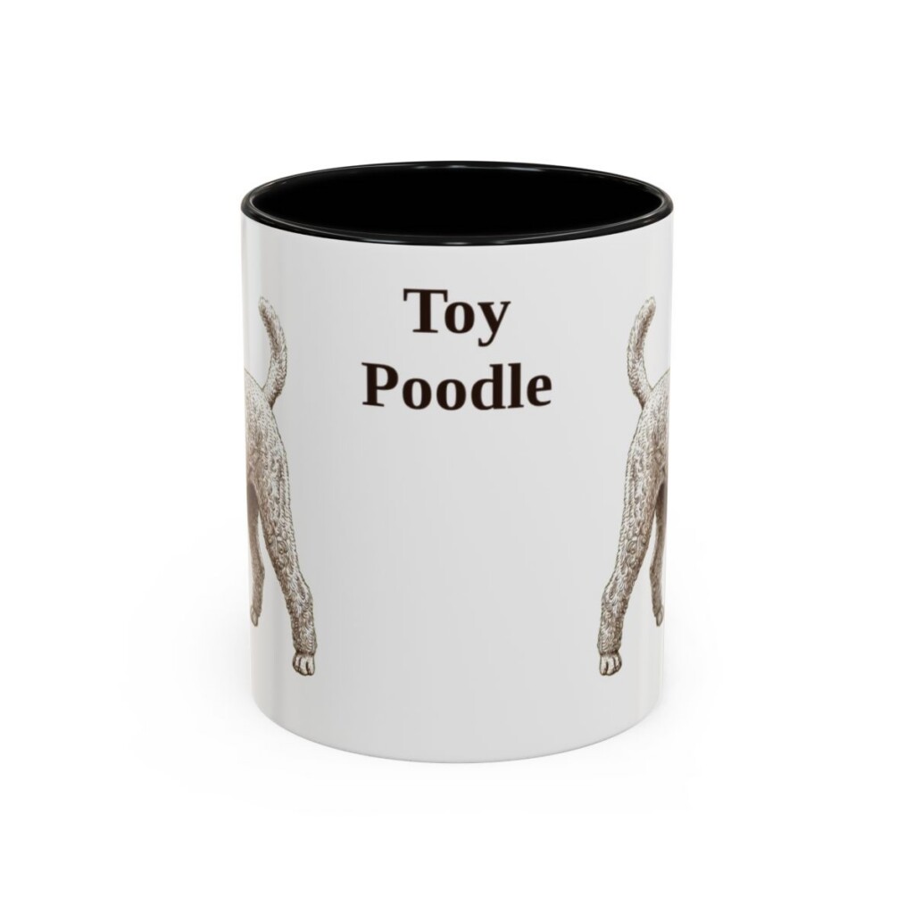 11oz Toy Poodle Mug, Black, front view