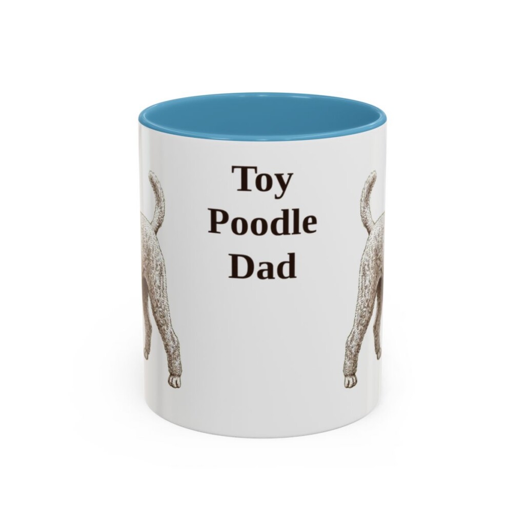 11oz-toy-poodle-mug-dad-light-blue 11oz Toy Poodle Dog Dad Mug, Light Blue, front view