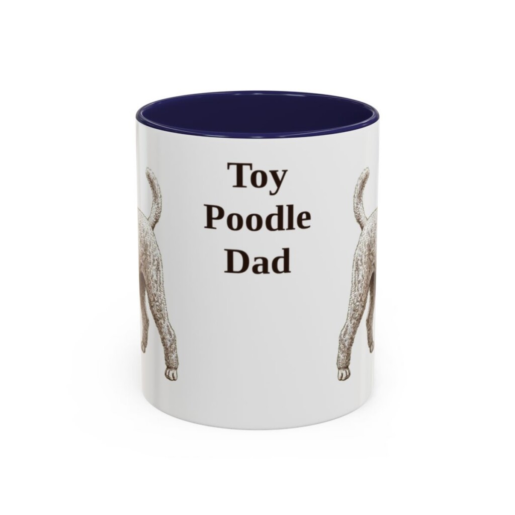 11oz-toy-poodle-mug-dad-navy 11oz Toy Poodle Dog Dad Mug, Navy, front view