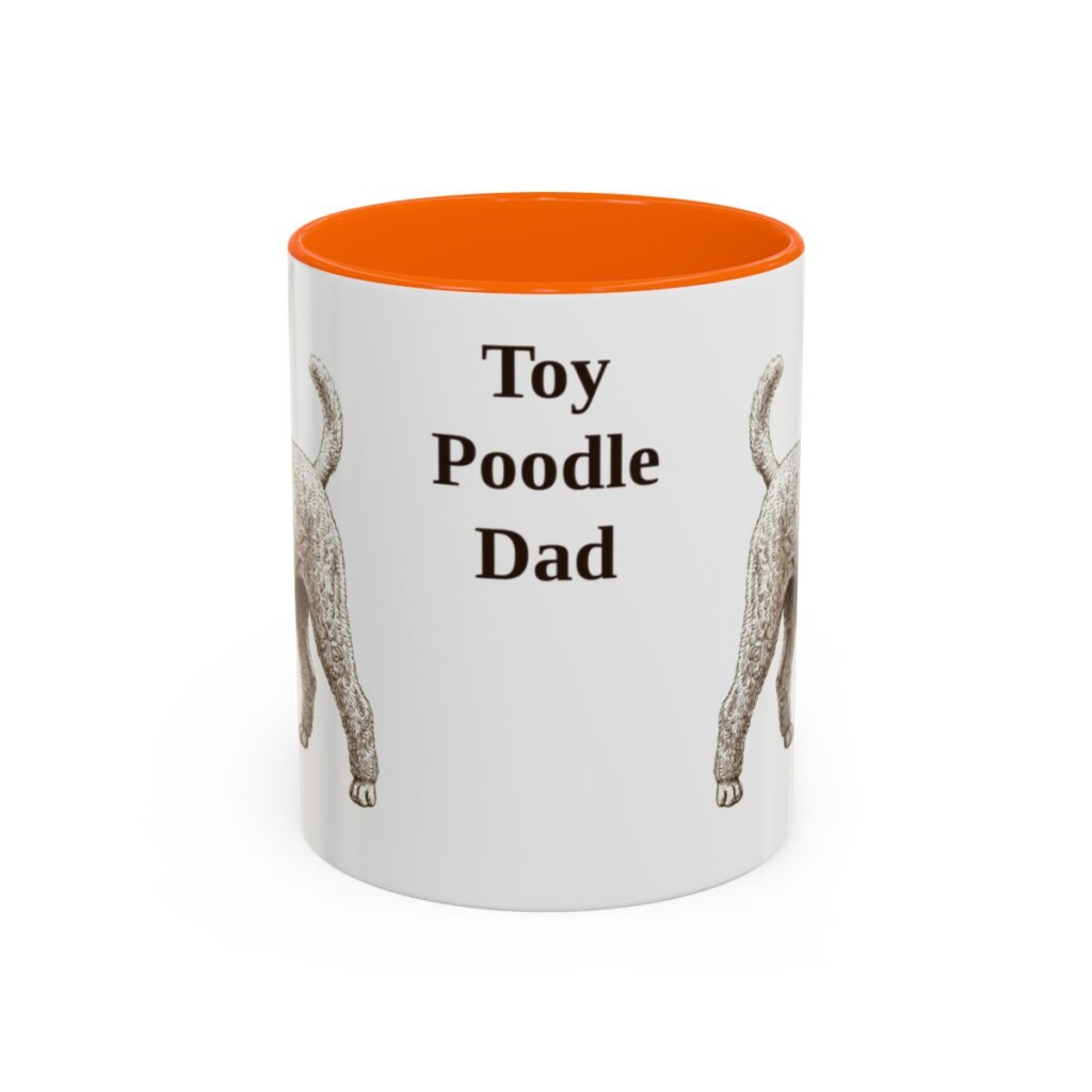 11oz-toy-poodle-mug-dad-orange 11oz Toy Poodle Dog Dad Mug, Orange, front view