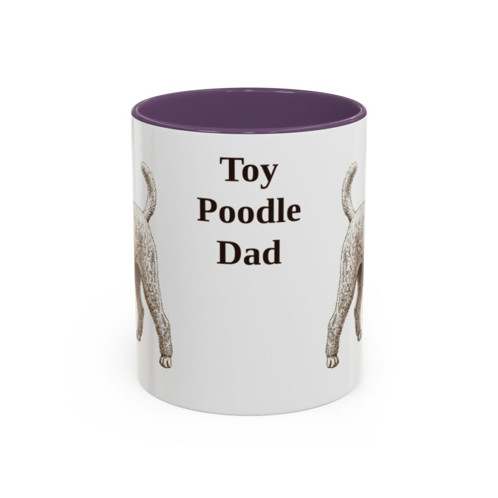 11oz-toy-poodle-mug-dad-purple 11oz Toy Poodle Dog Dad Mug, Purple, front view
