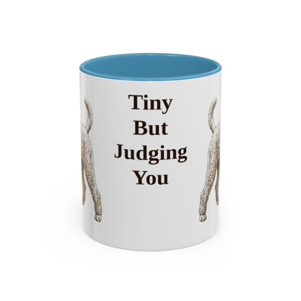 11oz Funny Toy Poodle Mug, Light Blue, front view