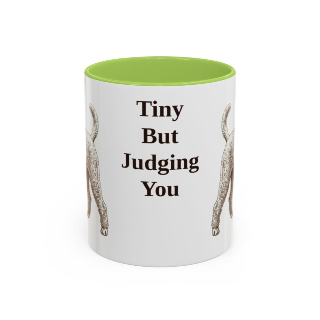 11oz Funny Toy Poodle Mug, Light Green, front view